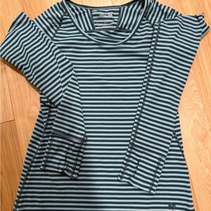 Mountain Hardwear Blue Striped Long Sleeve Jersey